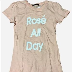 Wildfox Pink Rosé All Day T-Shirt